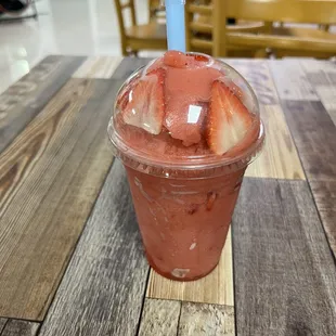 Natural strawberry smoothie