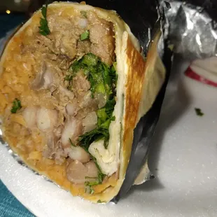 Asada burrito (half)