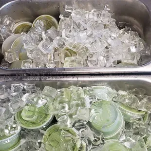 two trays of frozen food