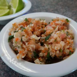 A small side of ceviche for $1.  Not very good, no...terrible.  Very fishy.