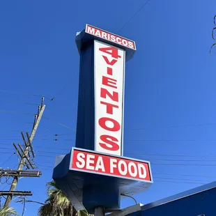 a sign for a seafood restaurant
