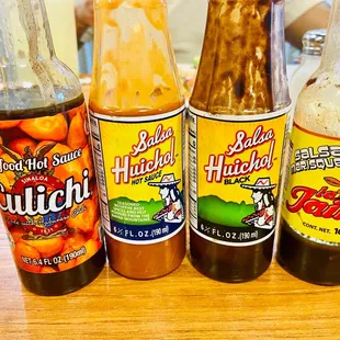 a variety of sauces