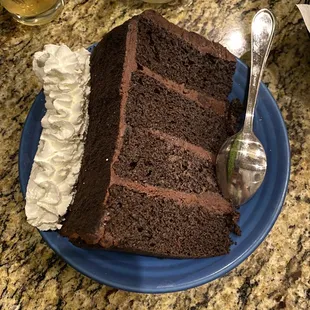 Chocolate cake slice -- HUGE!