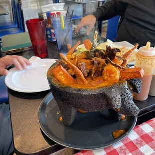 My friend the J-Man ordered something else and got this and his beers came with shrimp too!!!