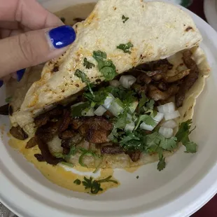 Tacos with homemade tortillas