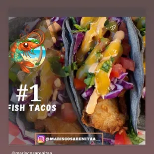 a fish tacos on a plate