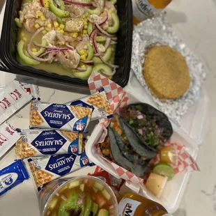 Great food . Fast service. Get the Mango Aguachile . I highly recommend. Also the tacos gobernador.