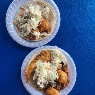 Shrimp tacos and Marlin Crispy Tacos