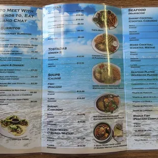 Menu as of October 2020.