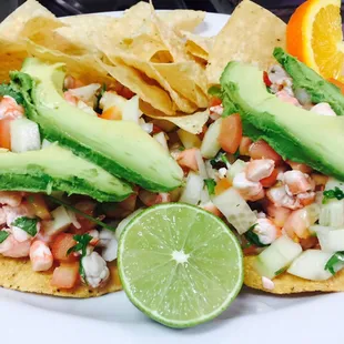a plate of mexican food