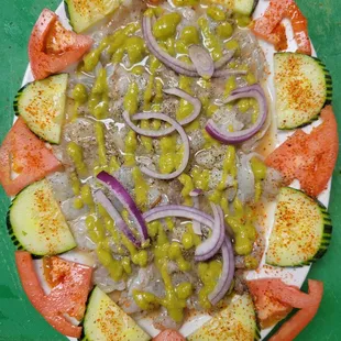 a platter of vegetables