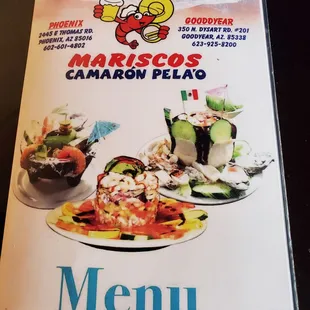 The menu cover