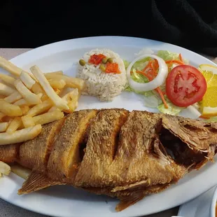 a plate of fish and french fries