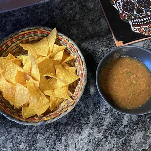 Complimentary chips and salsa