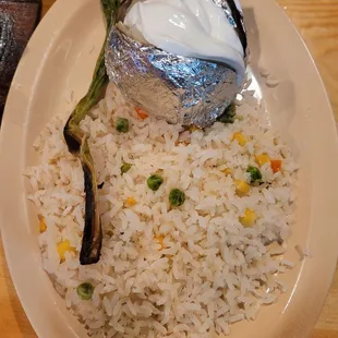 Rice and baked potato