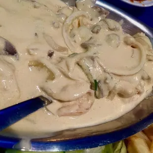 Shrimp in a creamy sauce
