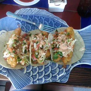 Fish tacos on a fish plate!