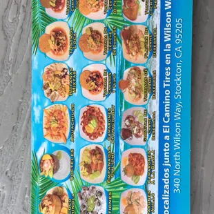 a menu for a restaurant