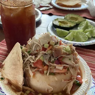 Coconut ceviche with shrimp crab and octopus so yummy!!