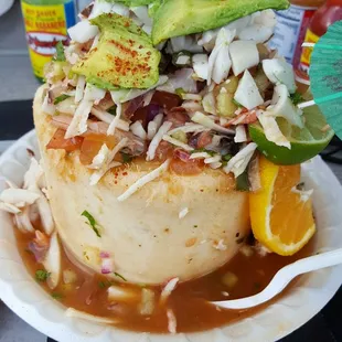 a plate of food on a table