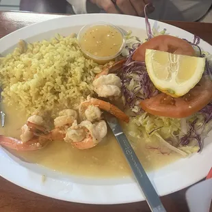 Camarón al mojo de ajo lunch special 10/10