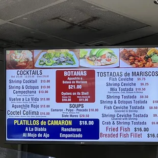 a menu for a mexican restaurant