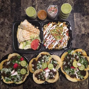 a variety of mexican food