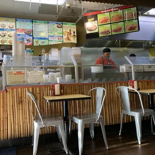 Chairs were comfortable but sticky like they haven't been cleaned in a long time.