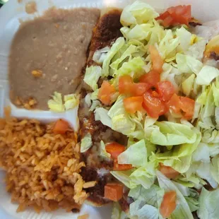 Chicken Enchilada Lunch Special, added cheese
