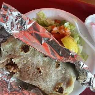 Chile verde burrito that I took a bite out of