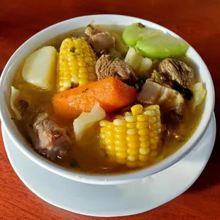 Caldo de res with veggies and hand made tortillas