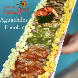 Aguachiles Tricolor, tres deliciosas salsas Marisqueras en un solo platillo!!