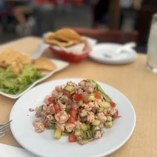 Tostada Shrimp ceviche