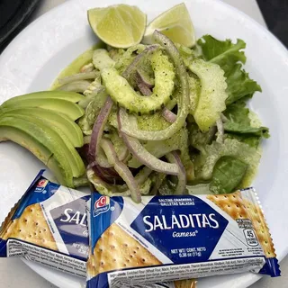 Tostada de Aguachile, green, red or black