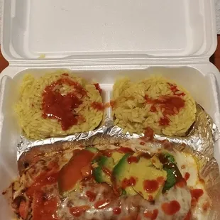 Seafood enchiladas &amp; rice!  Super fresh, super good!