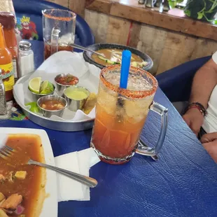 Aguachiles Verde n red beer