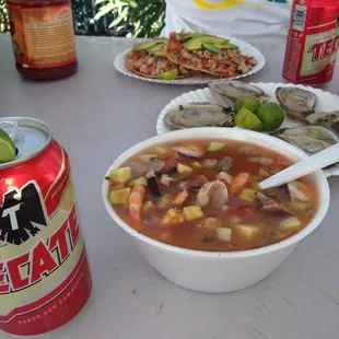 I brought the beer and michelada mix. Not served there.