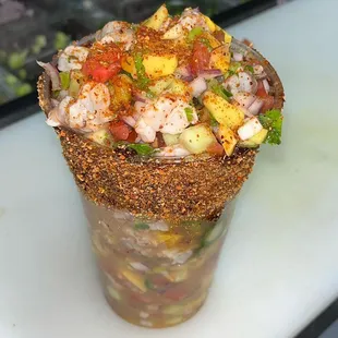 Mango habanero ceviche cup