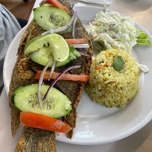 While fried fish