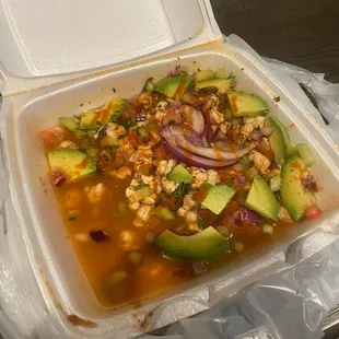 Tostada cruda mixta de Camaron