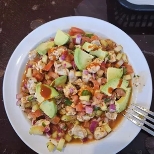 Tostada de camaron.