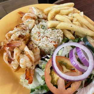 Grilled shrimp plate