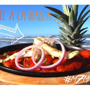 Grilled fish over chipotle salsa!!