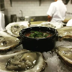 Oysters on half shell