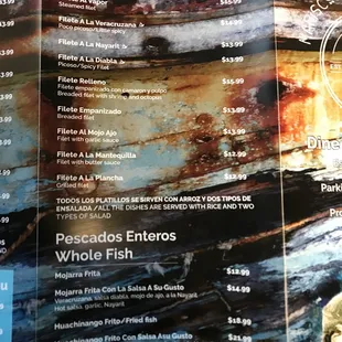 the menu