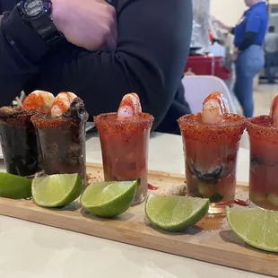 Oyster, blood clam shooters