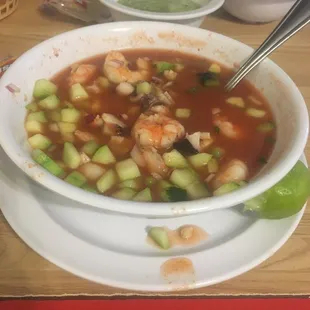 Ordered campechana it was frozen no flavor at all. never again ! + for the price not worth it!