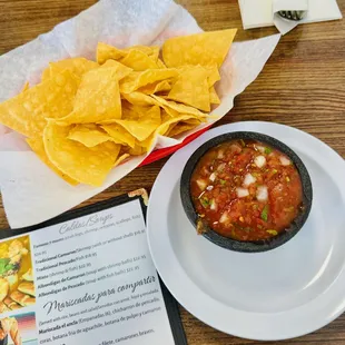 complimentary chips and hot salsa
