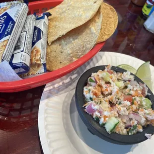 Tostada &amp; Ceviche while you wait!