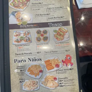 ramen and noodles, menu